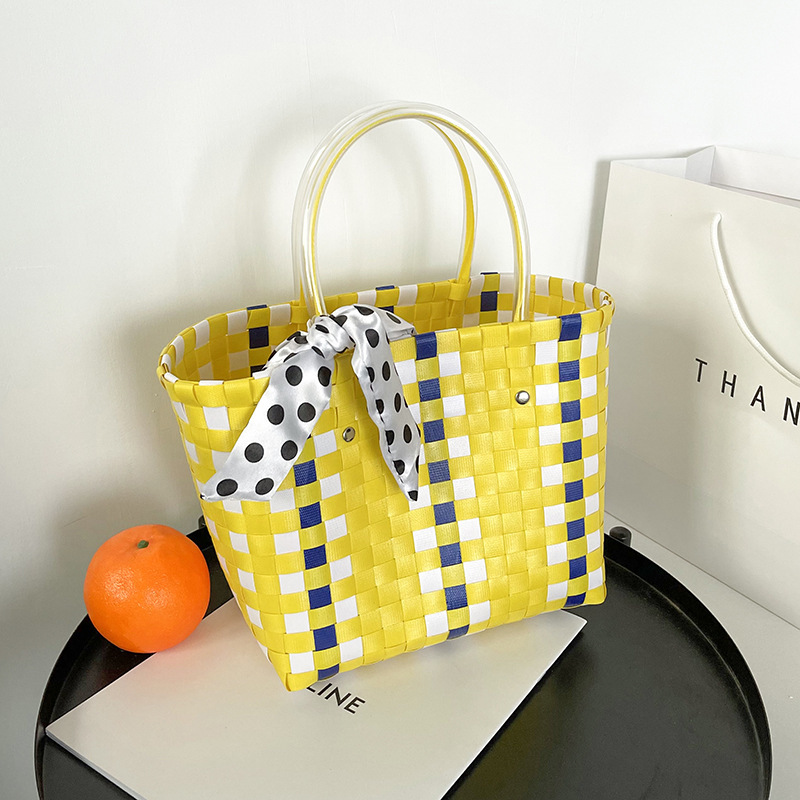 discount sales promotionsummer new net red vegetable basket color woven portable silk scarf candy beach women's bag factory direct sale
discount sales promotionsummer new net red vegetable basket color woven portable silk scarf candy beach women's bag factory direct sale