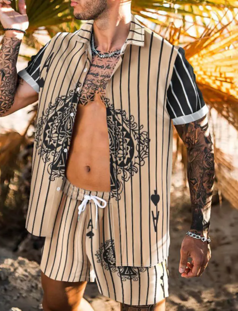 Men's shirt suit striped buckle short-sleeved casual tops fashion Hawaiian breathable, White;black
Men's shirt suit striped buckle short-sleeved casual tops fashion Hawaiian breathable, White;black