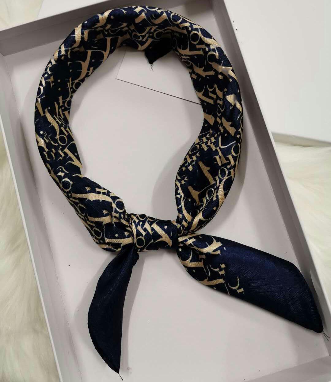 classic scarf printed alphabet scarfs luxury silk twill square scarves for ladies, Blue;gray