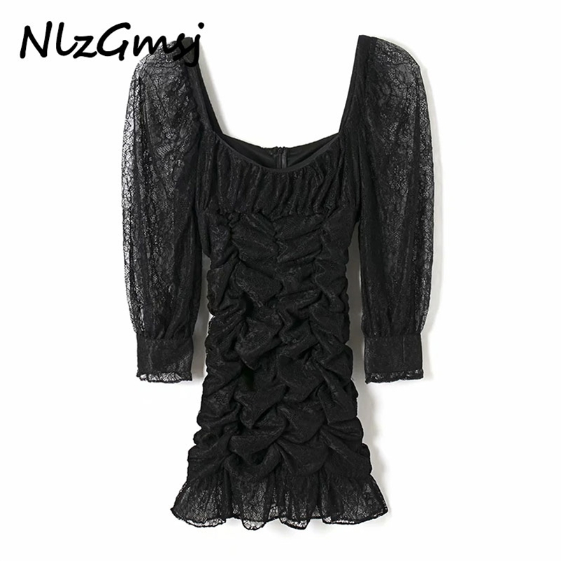 Dres Summer Spring Fashion Lace Folds Vintage Mini Dresses Female Vestidos De Fiesta Noche Vestido 210628, As picture
Dres Summer Spring Fashion Lace Folds Vintage Mini Dresses Female Vestidos De Fiesta Noche Vestido 210628, As picture