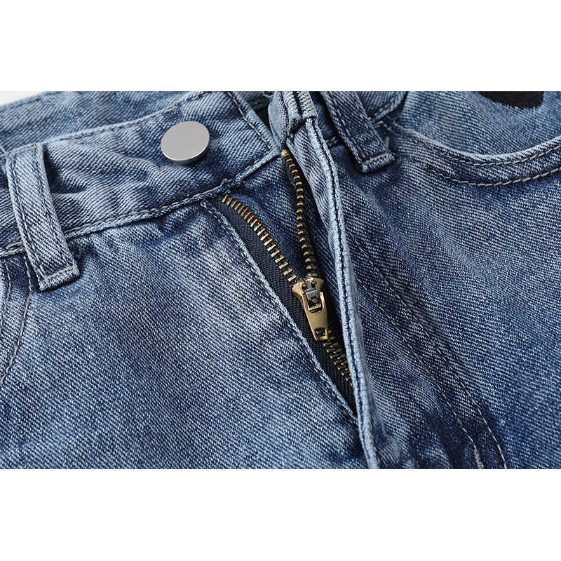 Wide Leg Jeans Women Love Printing Vintage Harajuku Loose Casual Denim Pants Spring Street High Waist Woman Trousers 210616