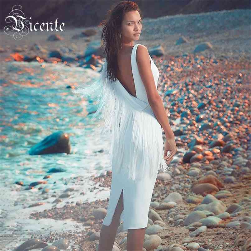 Chic White Dress Sexy V Neck Backless Tassels Design Bandage Celebrtiy Party Club 210520
Chic White Dress Sexy V Neck Backless Tassels Design Bandage Celebrtiy Party Club 210520