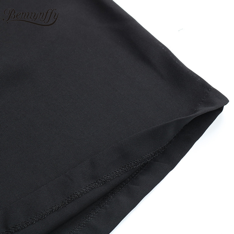 Crew Neck Hollow Out Solid Chiffon Blouse Women Summer Short Sleeve Black Elegant Office Ladies Loose Tops Blouses 210510