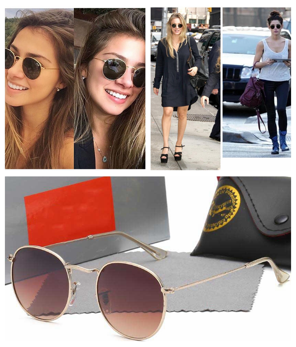 Classic Design Brand Round Sunglasses UV400 Eyewear Metal Gold Frame Glasses Men Women Mirror glass Lens Sunglass with box 3447, White;black
Classic Design Brand Round Sunglasses UV400 Eyewear Metal Gold Frame Glasses Men Women Mirror glass Lens Sunglass with box 3447, White;black