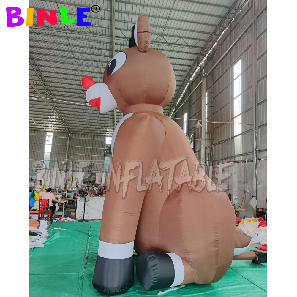 Giant Animated Lovely Inflatable Christmas Rudolph,giant brown Reindeer ornament for farm house yard decoration