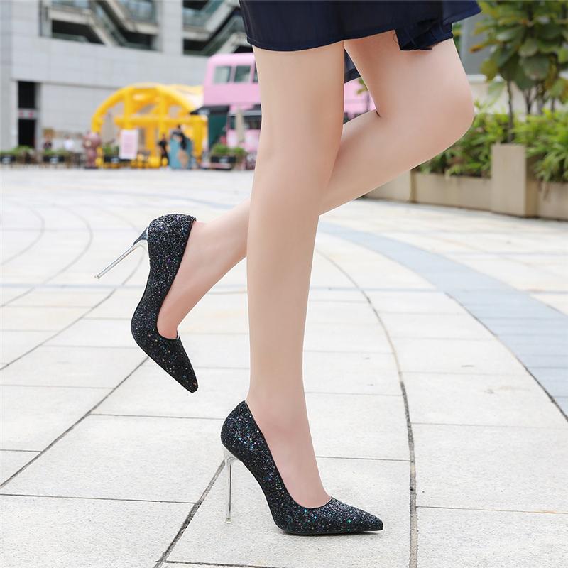 Dress Shoes Women's High Heels Luxury Sequined Pointed Pumps Woman Sexy Silver Gold Red Party Office Wedding, Black
Dress Shoes Women's High Heels Luxury Sequined Pointed Pumps Woman Sexy Silver Gold Red Party Office Wedding, Black