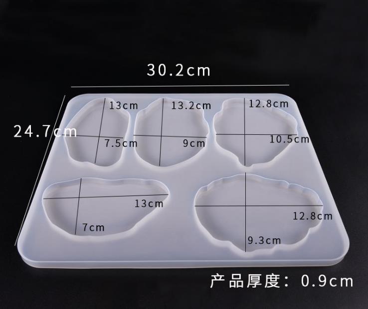 Agate Coaster Molds Silicone Moulds 5 Cavity Flexible Translucence UV Resin Mold DIY Table Decoration Making Tools GGA4639 Free shipping