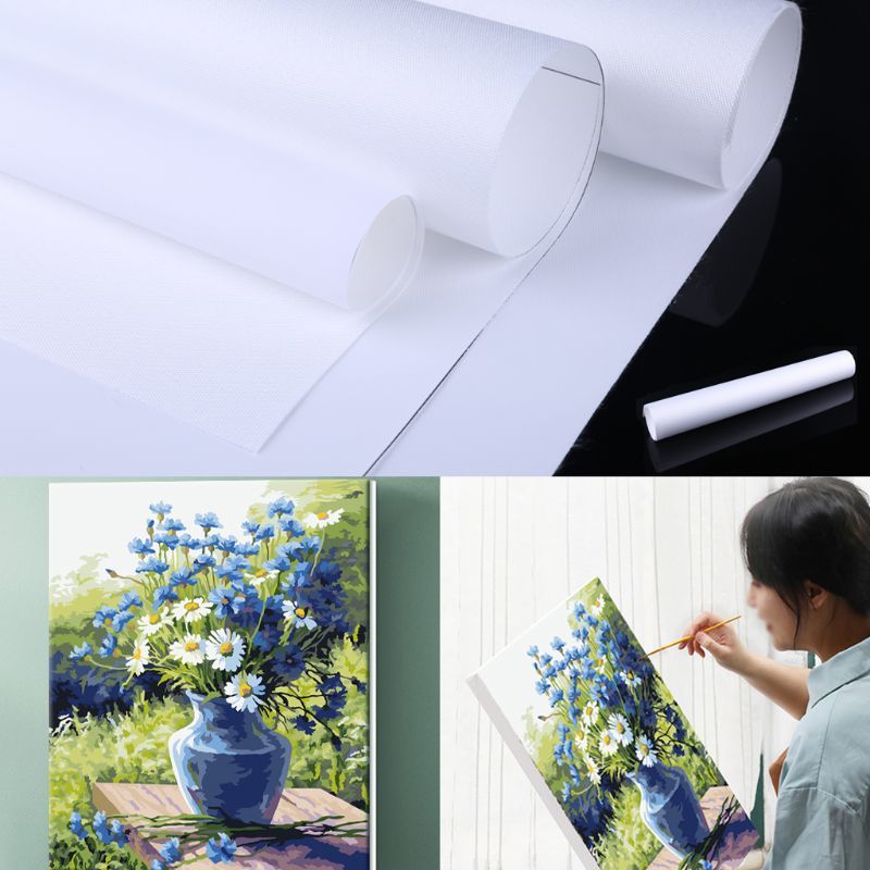 White Empty Dust Artist Roll Cat For Aquarelles Acryl Olive Oil Painting Deliveries White Canvas For Painting