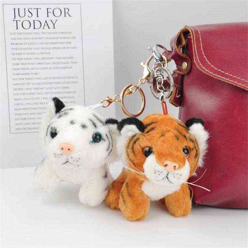 Cute Tiger Small Pendant Plush Toy Key Chains Stuffed Animals Boy Girl Backpack Hangings Christmas Birthday Gifts H1126