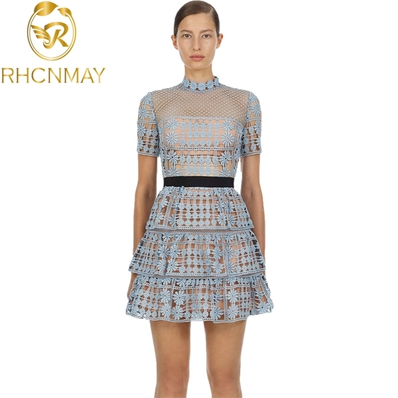 Summer Self Portrait Women Dress Cake Runway Lace Patchwork Ruffles Party Vintage Hollow Out Mini Vestidos 210520, Sky blue
Summer Self Portrait Women Dress Cake Runway Lace Patchwork Ruffles Party Vintage Hollow Out Mini Vestidos 210520, Sky blue