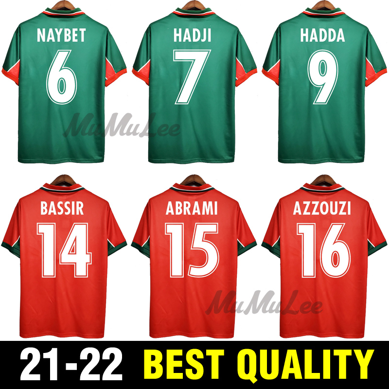 1998 Retro Morocco classic Soccer Jersey OUAKILI NEQROUZ BASSIR ABRAMI ancient maillot EL HADRIOUI HADJI Oldest Football shirt
1998 Retro Morocco classic Soccer Jersey OUAKILI NEQROUZ BASSIR ABRAMI ancient maillot EL HADRIOUI HADJI Oldest Football shirt