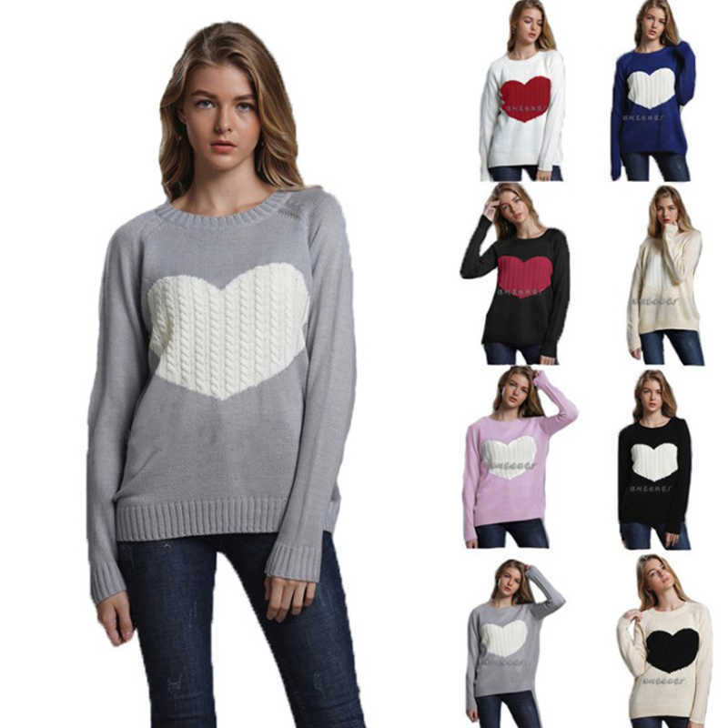 Women's sweater autumn and winter loose heart-shaped printed round neck fashion female 210527
Women's sweater autumn and winter loose heart-shaped printed round neck fashion female 210527