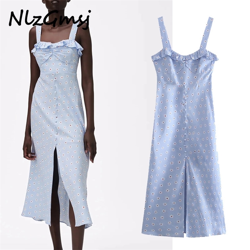 Summer Dres Floral Print Midi Backless Width Straps Hem Split Female Party es Vestidos 05 210628, As picture
Summer Dres Floral Print Midi Backless Width Straps Hem Split Female Party es Vestidos 05 210628, As picture
