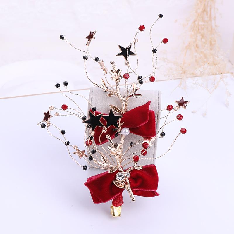 Hair Clips & Barrettes Bridal Tiara Decorations Set Star Bead Red Clip Necklace Women Wedding Headwear Bowknot Hairclips Earrings Kit LB, Golden;silver
Hair Clips & Barrettes Bridal Tiara Decorations Set Star Bead Red Clip Necklace Women Wedding Headwear Bowknot Hairclips Earrings Kit LB, Golden;silver