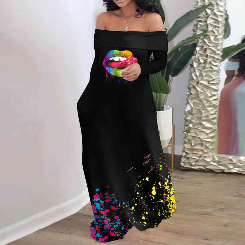 Womens Long Sleeve One Shoulder Fashion Casual Print Splash Sexy Large Elegant Dress, Black;gray 
Womens Long Sleeve One Shoulder Fashion Casual Print Splash Sexy Large Elegant Dress, Black;gray