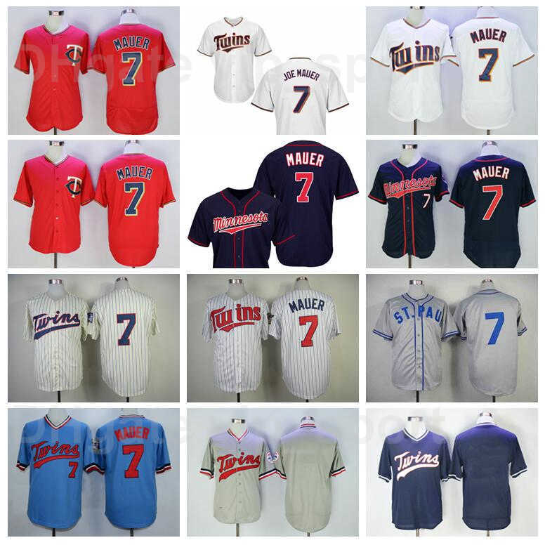 Retro Baseball 7 Joe Mauer Vintage Jersey Cool Base Pullover Flexbase Pinstripe Retire Stitched Navy Blue White Red Grey 1948 Turn Back
Retro Baseball 7 Joe Mauer Vintage Jersey Cool Base Pullover Flexbase Pinstripe Retire Stitched Navy Blue White Red Grey 1948 Turn Back