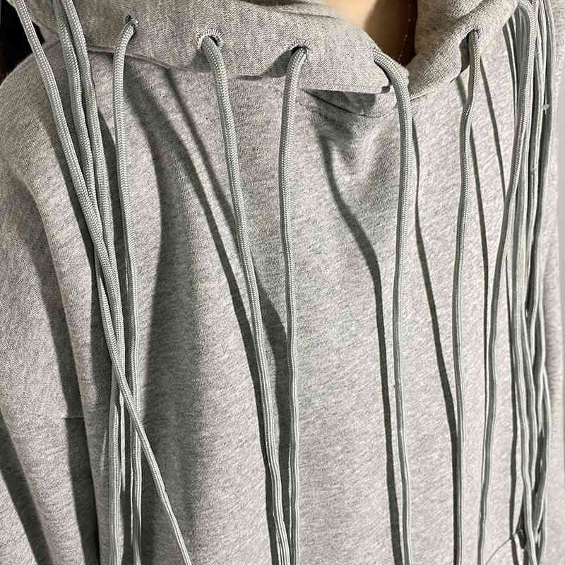Pigtail Hooded Coat Women's Spring Plush Large Size Long Sleeve Zipper Streetwear Hip Hop Sweatshirt 5B348 210427