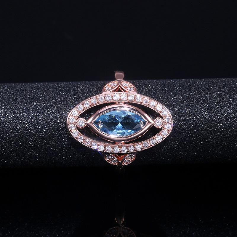 Wedding Rings Huitan Charms Women Ring Mysterious Deep Addicted Accesspries With Rose Gold Color Sky Blue Stone Micro Paved Lucky
Wedding Rings Huitan Charms Women Ring Mysterious Deep Addicted Accesspries With Rose Gold Color Sky Blue Stone Micro Paved Lucky
