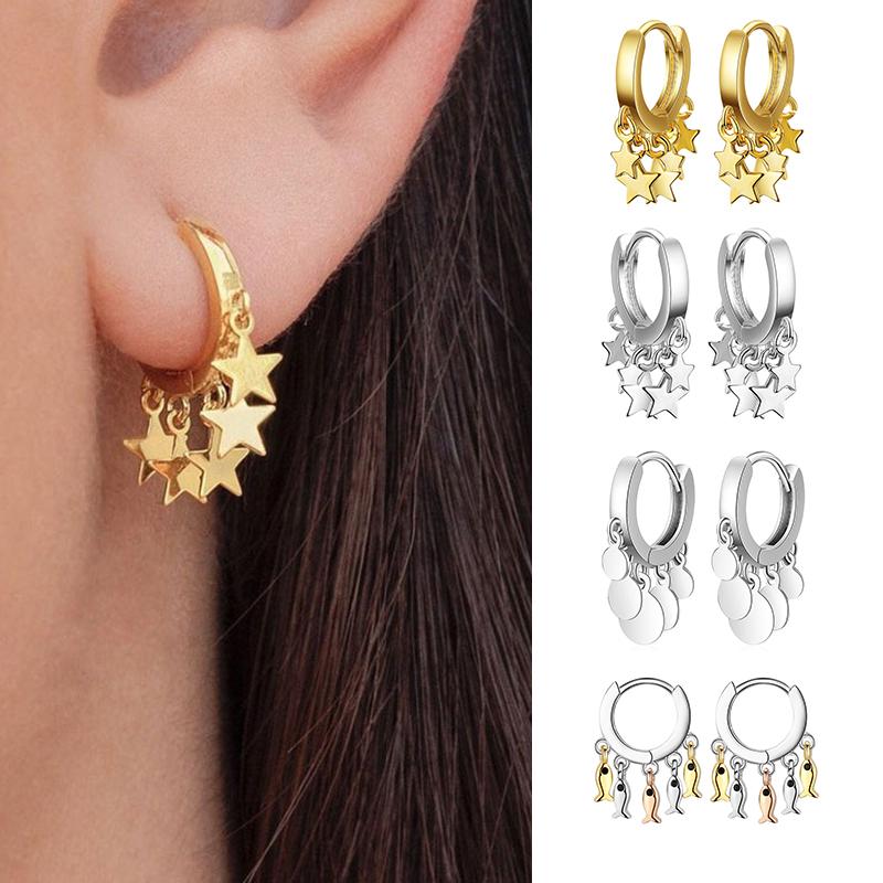 Hoop & Huggie Trendy Bohemia Earrings Gold/White Star Flash Geometric Charming Tassel For Women Top Quality Jewelry
Hoop & Huggie Trendy Bohemia Earrings Gold/White Star Flash Geometric Charming Tassel For Women Top Quality Jewelry