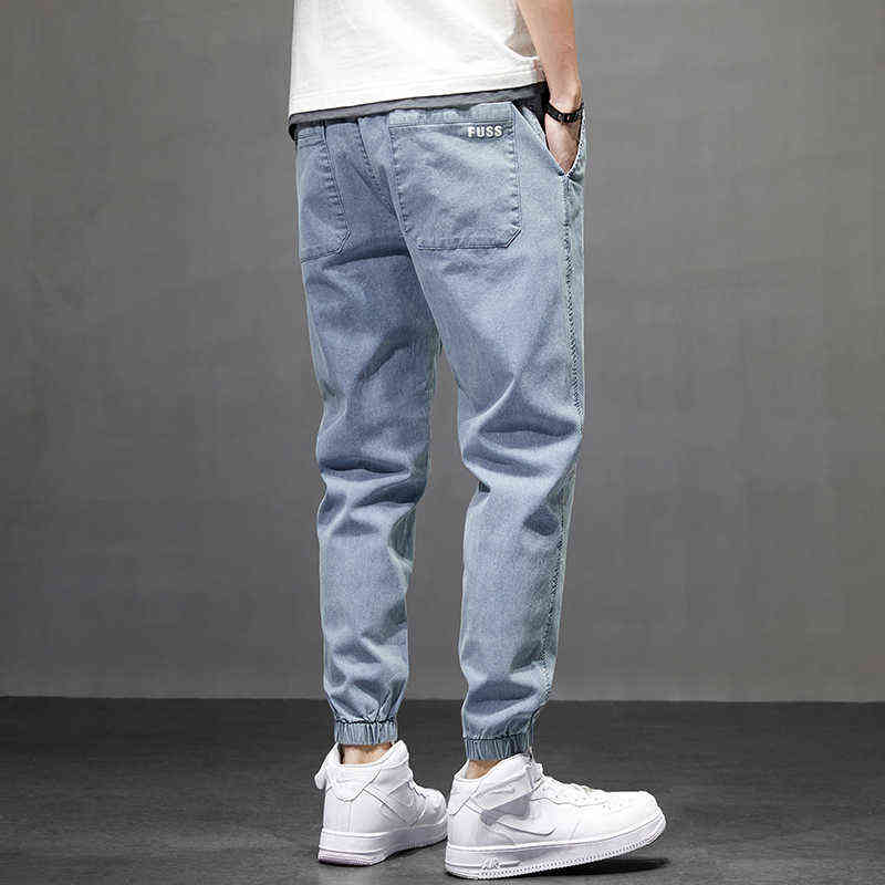 Men's Jean Jogger Harem Pant Men Pants Harajuku Cargo Jeans Cotton Casual Harem Denim Hip Hop Sweatpants Male Trousers 211029