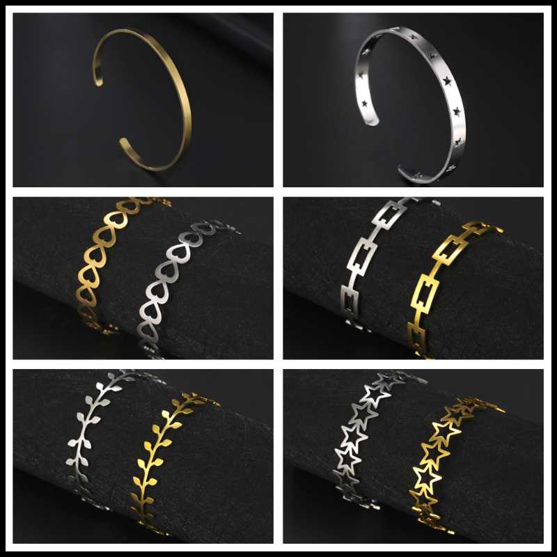 Bangle Cazador Geometric Bracelets On Hand For Women Stainless Steel Jewelry Star Heart Leaves Rectangle Bangles Christmas Gifts 2021, Black
Bangle Cazador Geometric Bracelets On Hand For Women Stainless Steel Jewelry Star Heart Leaves Rectangle Bangles Christmas Gifts 2021, Black
