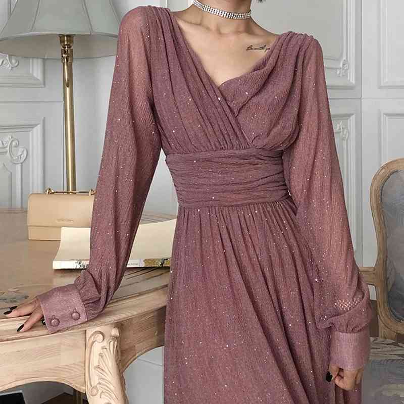 ZAWFL Spring Autumn Women Party Dress Ins Temperament Vintage Waist Pleated Female Long Sleeve Sexy 210525, Picture color
ZAWFL Spring Autumn Women Party Dress Ins Temperament Vintage Waist Pleated Female Long Sleeve Sexy 210525, Picture color