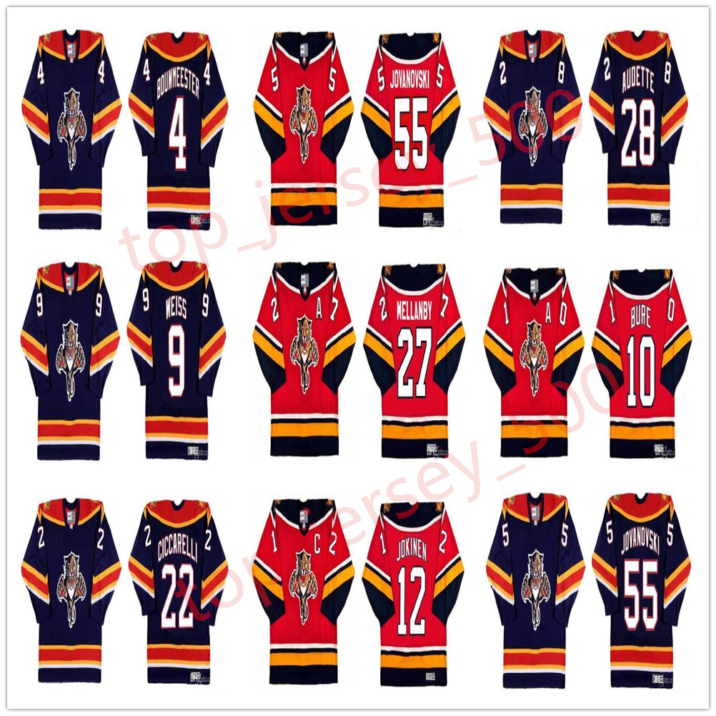 Vintage Florida Panthers Jerseys 8 Peter Worrell 9 Stephen Weiss 27 Scott Mellanby 3 Paul Laus 55 Ed Jovanovski 12 Olli Jokinen Retro Hockey, As shown in illustration
Vintage Florida Panthers Jerseys 8 Peter Worrell 9 Stephen Weiss 27 Scott Mellanby 3 Paul Laus 55 Ed Jovanovski 12 Olli Jokinen Retro Hockey, As shown in illustration