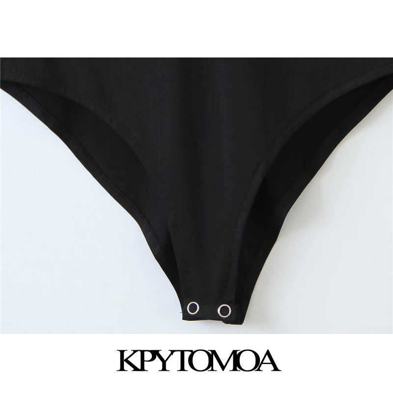 Women Sexy Fashion Faux Leather Patchwork Skinny Bodysuits Vintage V Neck Back Zipper Female Playsuits Mujer 210416