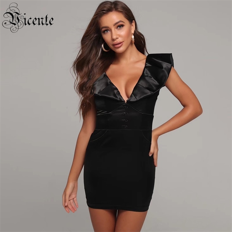Free Women Black Dress Sexy Sleeveless V Neck Bodycon Ruffles Celebrity Party Mini Vestidos 210520
Free Women Black Dress Sexy Sleeveless V Neck Bodycon Ruffles Celebrity Party Mini Vestidos 210520