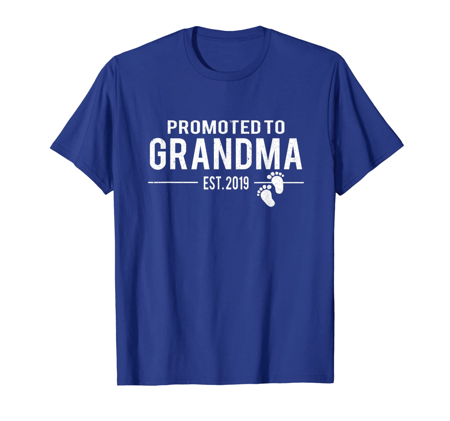 Promoted To Grandma Est 2019 T-Shirt New Grandma Gift, White;black