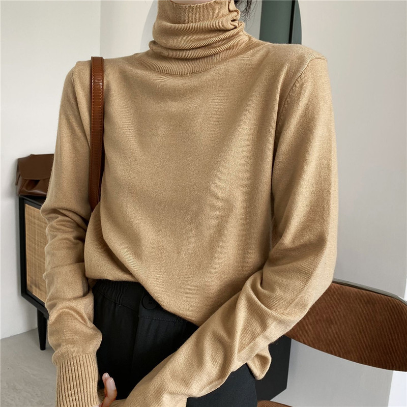 Fashion Basic Solid Color Bottoming Shirt Top Women's Autumn Winter Casual High Neck Oversized Long sleeved Sweater Female 210520, White
Fashion Basic Solid Color Bottoming Shirt Top Women's Autumn Winter Casual High Neck Oversized Long sleeved Sweater Female 210520, White
