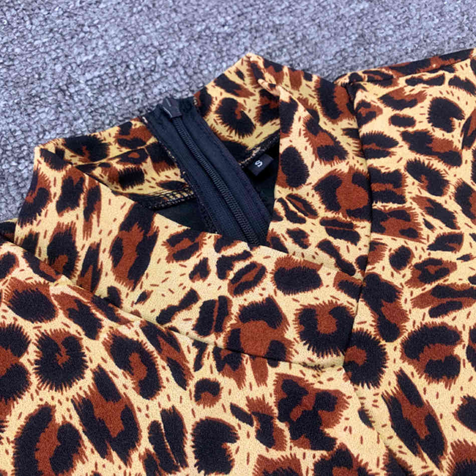 Free Leopard Bodycon Sexy Jumpsuits Women Zipper Turtleneck Animal Print Autumn Winter Push Up Club Night Jumpsuit 210524