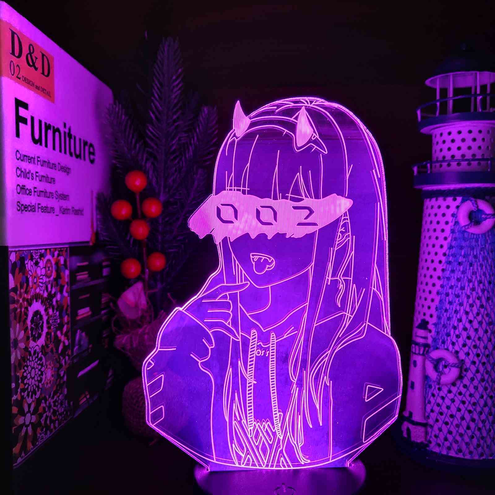 DARLING in the FRANXX Zero Two 002 3D Led Illusion Night Lights Anime Lamp Lighting For Christmas Gift
DARLING in the FRANXX Zero Two 002 3D Led Illusion Night Lights Anime Lamp Lighting For Christmas Gift