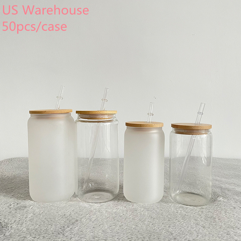 US Warehouse 12/16oz Sublimation Glass can Beer Mugs tumbler with Bamboo Lid Straw 12oz 16oz 25oz DIY Blanks Frosted Clear Can Shaped Tumblers Cups
US Warehouse 12/16oz Sublimation Glass can Beer Mugs tumbler with Bamboo Lid Straw 12oz 16oz 25oz DIY Blanks Frosted Clear Can Shaped Tumblers Cups