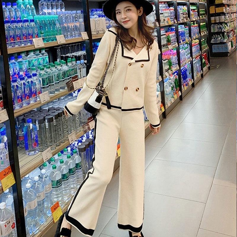 Women's Two Piece Pants Women 's European Early Autumn Casual Slimming Lightly Mature Suit Knitted - Western Style, White
Women's Two Piece Pants Women 's European Early Autumn Casual Slimming Lightly Mature Suit Knitted - Western Style, White
