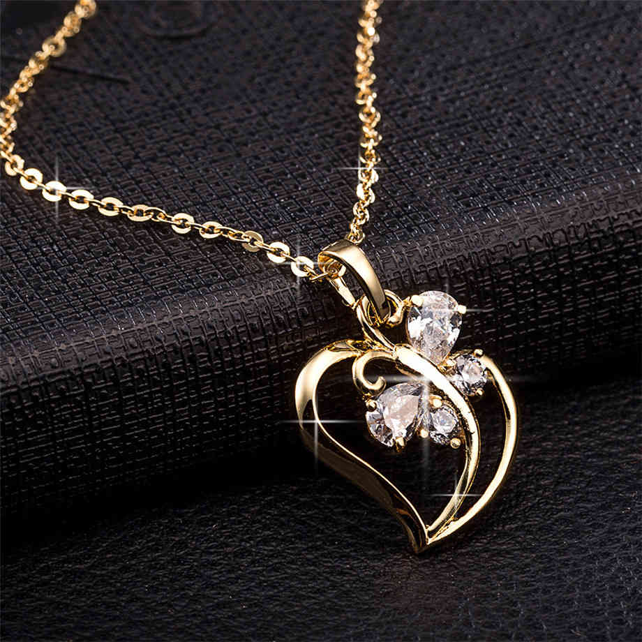 Trendy Cubic Zirconia Butterfly Heart Necklace Pendant Gold Color Neck Chain For Women Jewelry collier femme 2020
Trendy Cubic Zirconia Butterfly Heart Necklace Pendant Gold Color Neck Chain For Women Jewelry collier femme 2020