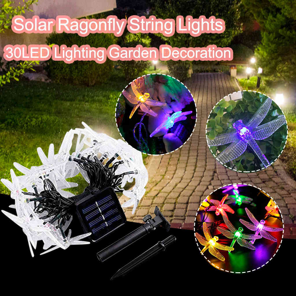New 20/30 leds of solar crystal proof dwaterproof water rope lights garden lighting home landscape outdoors Christmas garden decoration