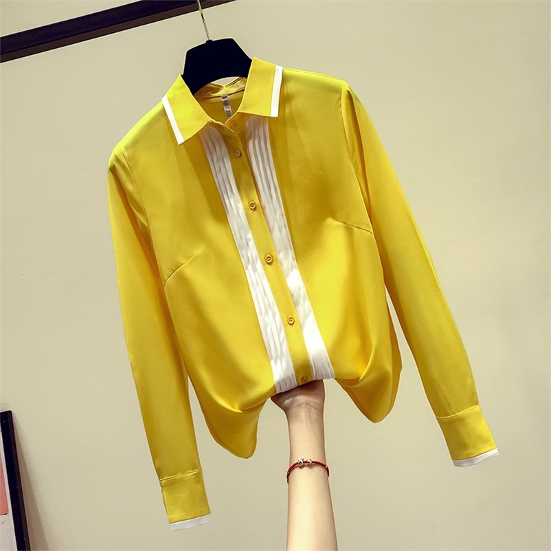 Korean Style Autumn Fashion Women's Long Sleeves Turn Down Collar Shirt Office Ladies Shirts Blouse Tops A3594 210519, Yellow
Korean Style Autumn Fashion Women's Long Sleeves Turn Down Collar Shirt Office Ladies Shirts Blouse Tops A3594 210519, Yellow