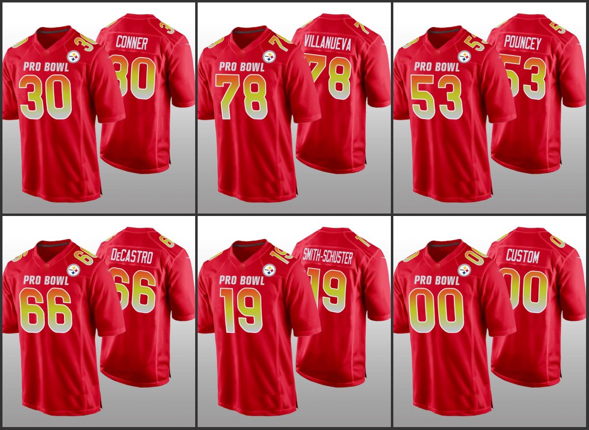 PittsburghSteelersMen #19 JuJu Smith-Schuster 30 James Conner Custom Women Youth AFC Game RedProBowl Jersey
PittsburghSteelersMen #19 JuJu Smith-Schuster 30 James Conner Custom Women Youth AFC Game RedProBowl Jersey