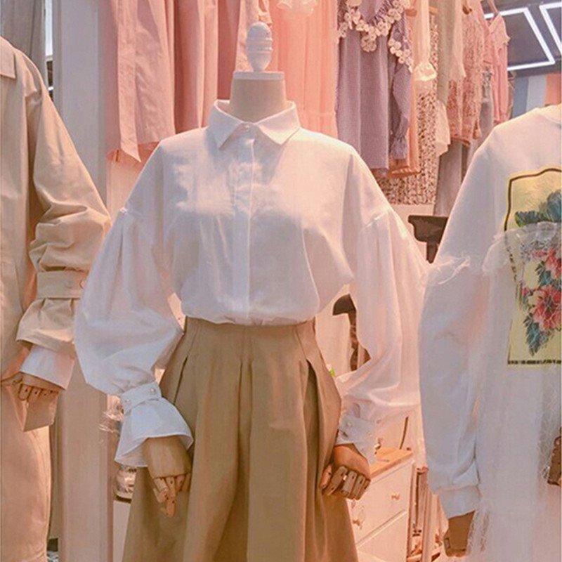 Nomikuma Two Piece Set Women Lantern Sleeve Causal Blouse Shirt + High Waist A-line Skirt Korean Elegant Spring Suits 6F406 210427