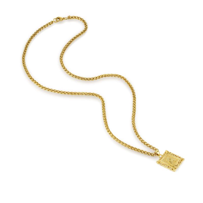 Pendant Necklaces Copper 26 Capital A-Z Letter Square Necklace For Women Men Gold Color Alphabet Initial Chain Name Jewelry Gift