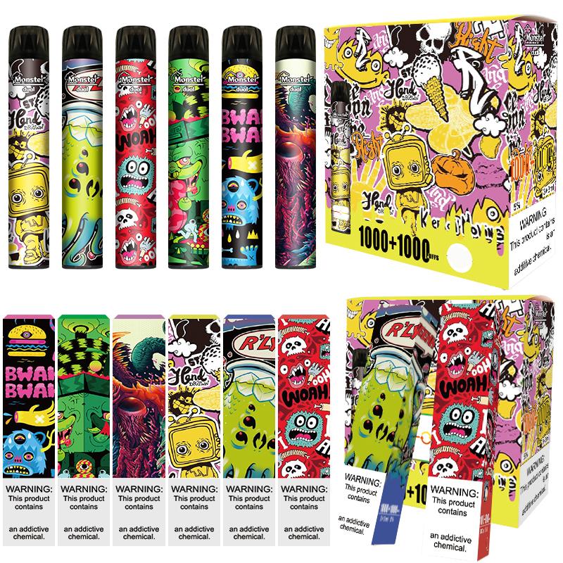 Monster Dual Disposable Electronic cigarettes Pod Device 2in1 Switch 6.0ml Pre Charged Vape Pen Stick Vapor Bar Cartoon Prints ezzy 1000+100
Monster Dual Disposable Electronic cigarettes Pod Device 2in1 Switch 6.0ml Pre Charged Vape Pen Stick Vapor Bar Cartoon Prints ezzy 1000+100