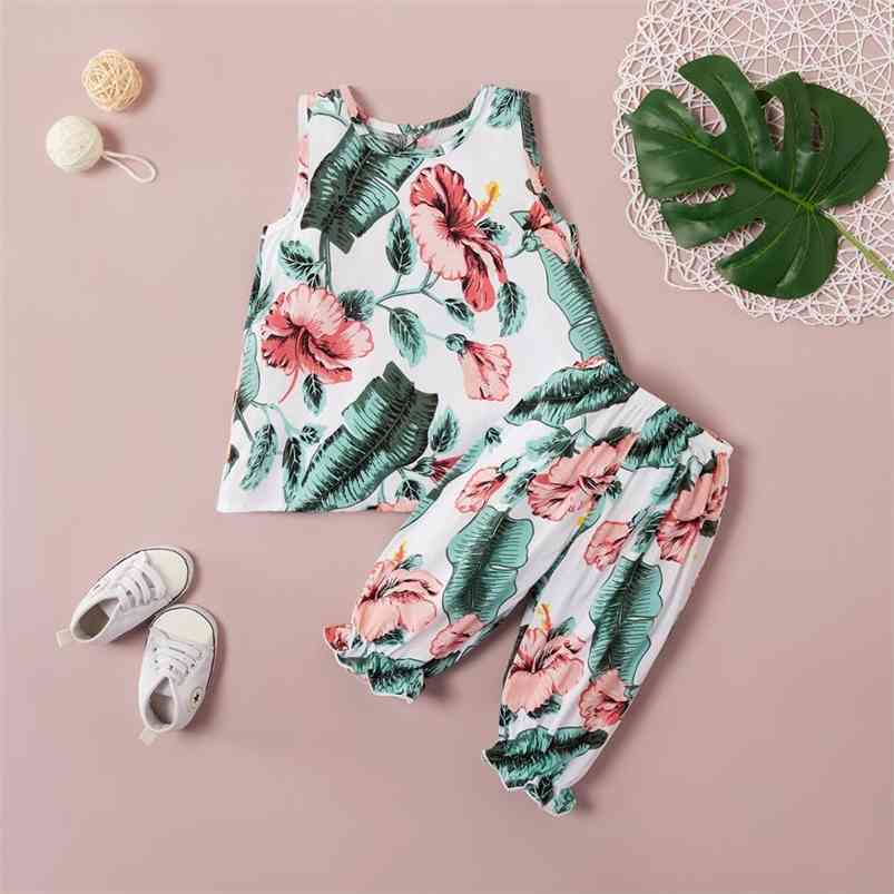 Summer Children Sets Casual Girls Sleeveless O Neck Tops Long Pants Print Floral Cute Clothes 2T-6T 210629, Green
Summer Children Sets Casual Girls Sleeveless O Neck Tops Long Pants Print Floral Cute Clothes 2T-6T 210629, Green