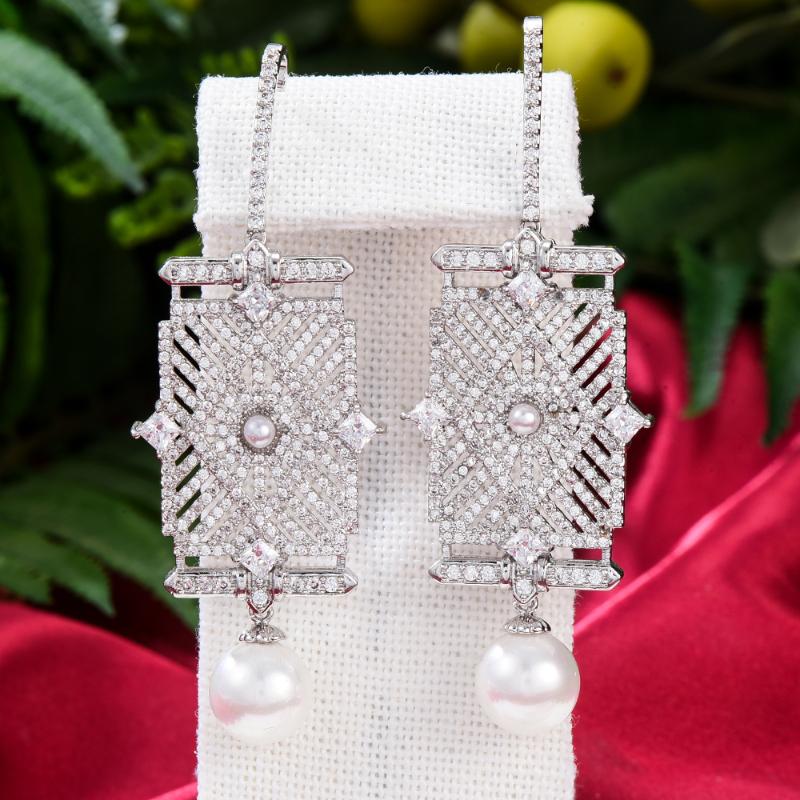 Dangle & Chandelier KellyBola Bridal Wedding Exquisite Pearl Pendant Cubic Zirconia Earrings Girl Design Jewelry Accessories
Dangle & Chandelier KellyBola Bridal Wedding Exquisite Pearl Pendant Cubic Zirconia Earrings Girl Design Jewelry Accessories