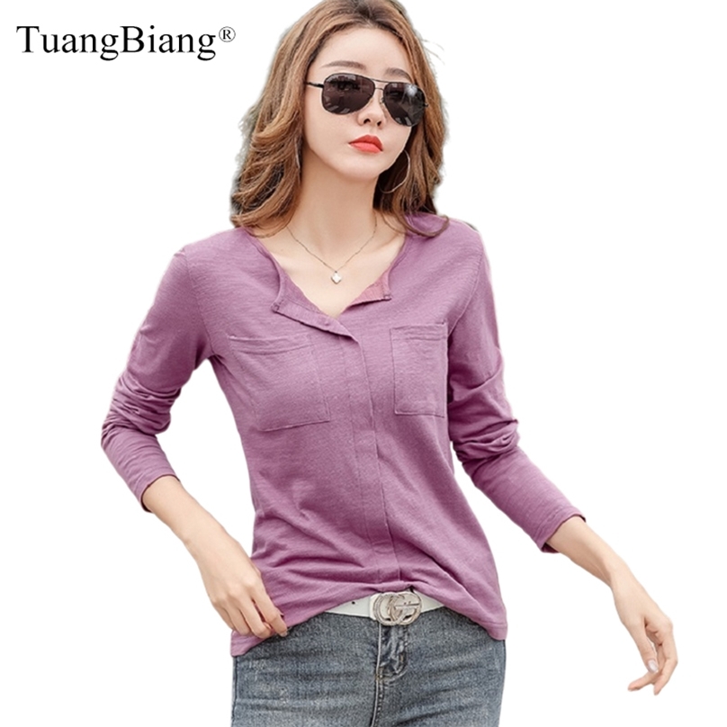 Cotton Casual Two Pockets V-Neck Shirts Women Spring Winter Long Sleeve Coffee Purple Shirt Female Solid Color ops 210720
Cotton Casual Two Pockets V-Neck Shirts Women Spring Winter Long Sleeve Coffee Purple Shirt Female Solid Color ops 210720