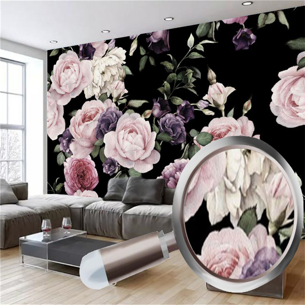 Romantic 3d Floral Wallpaper Flower Mural Modern Home Decor Painting Wallpapers Wall Papers