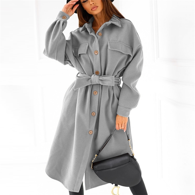 Women Autumn Winter Long Woolen Coats Vintage Sashes Button Pocket Jacket Overcoat Fashion Solid Turn Down Collar Warm Coats 211018, White
Women Autumn Winter Long Woolen Coats Vintage Sashes Button Pocket Jacket Overcoat Fashion Solid Turn Down Collar Warm Coats 211018, White
