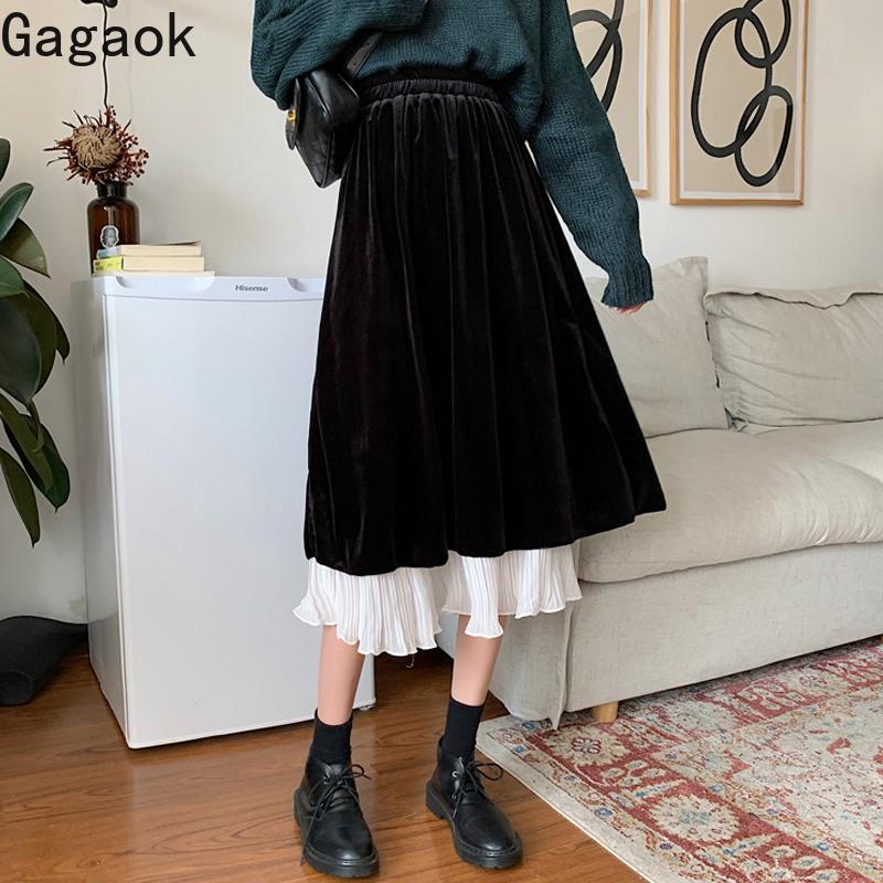 Skirts Gagaok Women Vintage Skirt 2021 Spring Autumn Solid Ruffles Mid-Calf Empire Pleated Slim Wild Female Fashion Korean, Black
Skirts Gagaok Women Vintage Skirt 2021 Spring Autumn Solid Ruffles Mid-Calf Empire Pleated Slim Wild Female Fashion Korean, Black