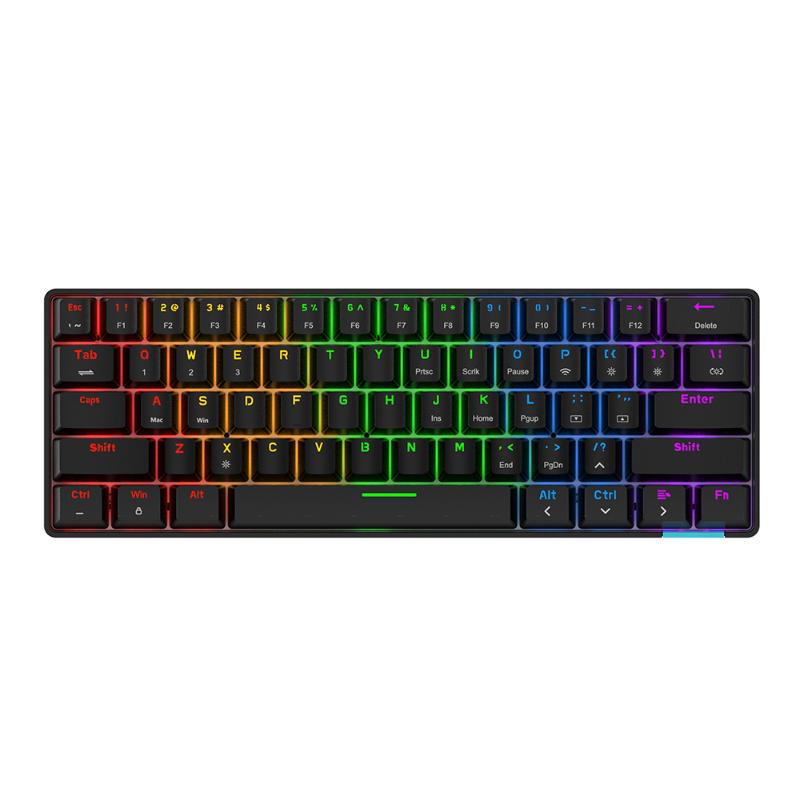 Keyboards Ajazz STK61 Mechanical Keyboard Wireless Bluetooth Concise 61-Keys 3.0 Dual-Mode RGB Backlit Portable Game For Desktop