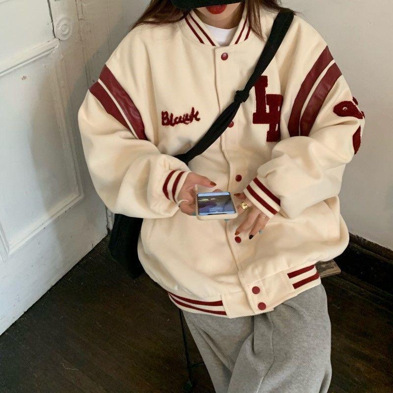 Women's Jackets Spring Coat American Baseball Bomber Jacket Loose Retro Men Women Couples Tops Harajuku Plus Size Streetwear, 8868 - white
Women's Jackets Spring Coat American Baseball Bomber Jacket Loose Retro Men Women Couples Tops Harajuku Plus Size Streetwear, 8868 - white